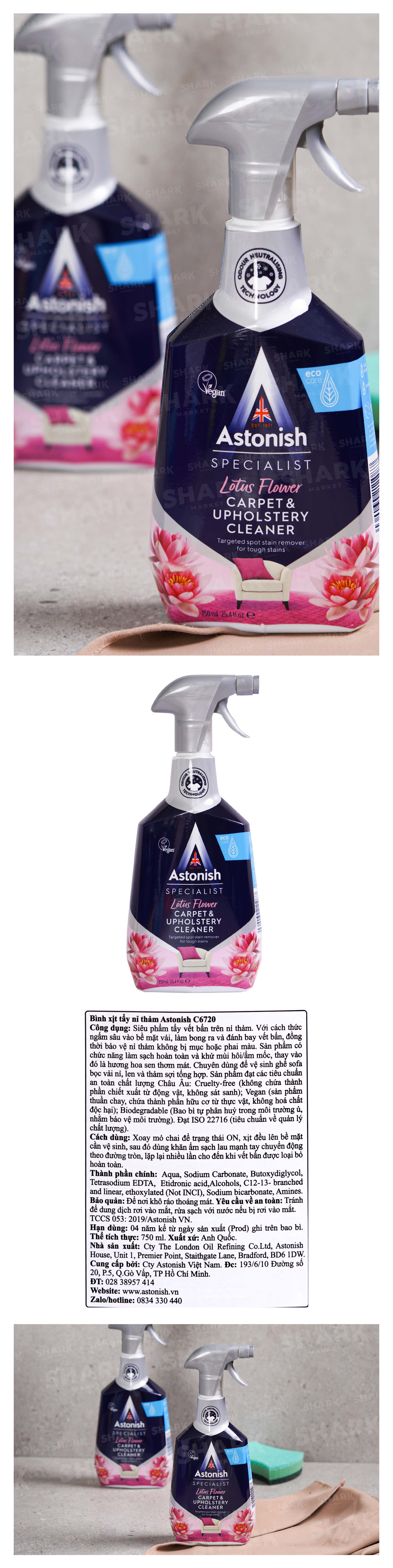 Astonish Specialist Carpet & Upholstery Cleaner Spray, Lotus