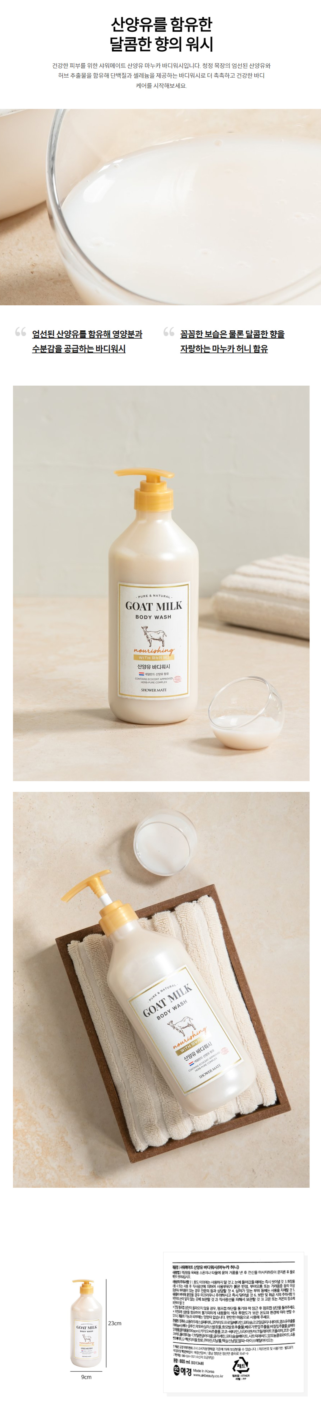 Shower mate Goat Milk Body Wash (with Manuka Honey) ingredients